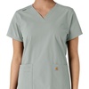 image:imageCarhartt Scrubs for Women Force CrossFlex Panel VNeck Tops with 3 PocketsGrey