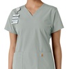 image:imageCarhartt Scrubs for Women Force CrossFlex Panel VNeck Tops with 3 PocketsGrey