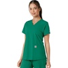 image:imageCarhartt Scrubs for Women Force CrossFlex Panel VNeck Tops with 3 PocketsHunter