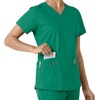 image:imageCarhartt Scrubs for Women Force CrossFlex Panel VNeck Tops with 3 PocketsHunter