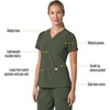 image:imageCarhartt Scrubs for Women Force CrossFlex Panel VNeck Tops with 3 PocketsOlive