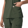 image:imageCarhartt Scrubs for Women Force CrossFlex Panel VNeck Tops with 3 PocketsOlive