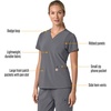 image:imageCarhartt Scrubs for Women Force CrossFlex Panel VNeck Tops with 3 PocketsPewter