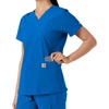 image:imageCarhartt Scrubs for Women Force CrossFlex Panel VNeck Tops with 3 PocketsRoyal