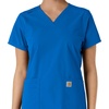 image:imageCarhartt Scrubs for Women Force CrossFlex Panel VNeck Tops with 3 PocketsRoyal