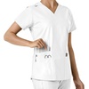image:imageCarhartt Scrubs for Women Force CrossFlex Panel VNeck Tops with 3 PocketsWhite