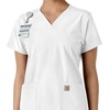 image:imageCarhartt Scrubs for Women Force CrossFlex Panel VNeck Tops with 3 PocketsWhite