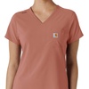 image:imageCarhartt Scrubs for Women Force CrossFlex Panel VNeck Tops with 3 PocketsWild Rose