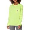 image:imageCarhartt Womens 103244 Womens WK126 Workwear Pocket Long Sleeve TShirtBrite Lime