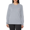 image:imageCarhartt Womens 103244 Womens WK126 Workwear Pocket Long Sleeve TShirtHeather Gray