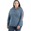 image:imageCarhartt Womens Iconic Clarksburg Logo SweatshirtThundercloud Heather