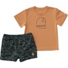 image:imageCarhartt Baby Boys 2piece Short Sleeve Sun Defender Force Shirt amp Woven Short SetGreen Camo