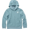 image:imageCarhartt Girls Hooded Sweatshirt  Polyester Blend  65Ounce 70 Cotton30 Polyester Printed Fleece  Everyday WearPorcelain Heather