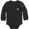 image:imageCarhartt LongSleeve Pocket Bodysuit  100 Cotton  Made From Breathable 100 Cotton Jersey  Easy ChangesCaviar Dark Black