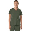 image:imageCarhartt Scrubs for Women Force CrossFlex Panel VNeck Tops with 3 PocketsOlive