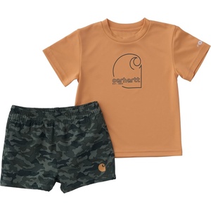 image:imageCarhartt Baby Boys 2piece Short Sleeve Sun Defender Force Shirt amp Woven Short SetGreen Camo