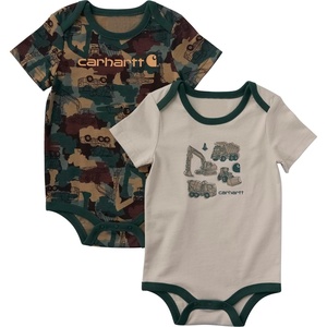 image:imageCarhartt Baby Boys ShortSleeve Pocket BodysuitGreen and Beige Camo Construction