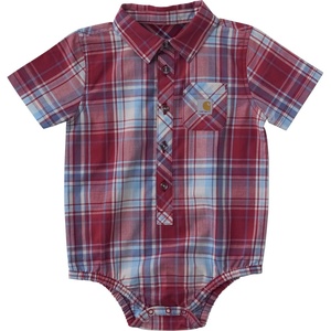 image:imageCarhartt Baby Boys Shortsleeve Pocket BodysuitCardinal Red Plaid