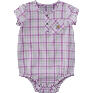 image:imageCarhartt Baby Girls Poplin BodysuitLavender Plaid