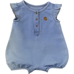 image:imageCarhartt Baby Girls Shortsleeve Pocket BodysuitLight Wash Denim