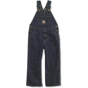image:imageCarhartt Boys Duck Bib Quilt Lined OverallWorn in Blue