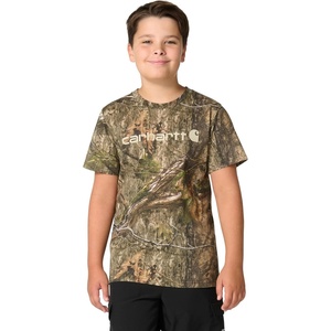 image:imageCarhartt Boys Short Sleeve Camo Print TShirtMossy Oak Country Dna Tan Logo