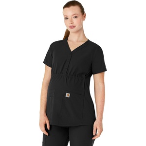 image:imageCarhartt Force Essentials Womens Henley Maternity Scrub TopBlack