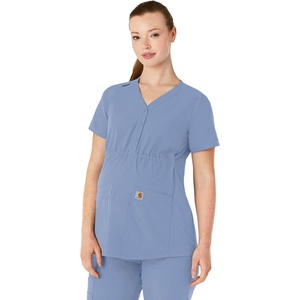 image:imageCarhartt Force Essentials Womens Henley Maternity Scrub TopCeil Blue