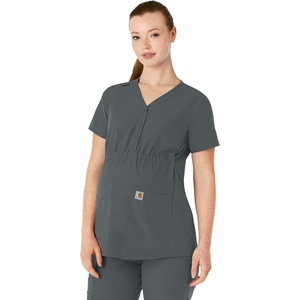 image:imageCarhartt Force Essentials Womens Henley Maternity Scrub TopPewter