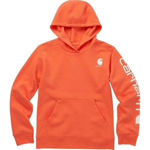 image:imageCarhartt Girls Hooded Sweatshirt  Polyester Blend  65Ounce 70 Cotton30 Polyester Printed Fleece  Everyday WearLiving Coral
