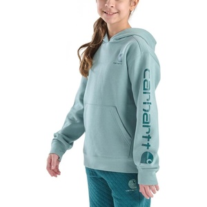 image:imageCarhartt Girls Hooded Sweatshirt  Polyester Blend  65Ounce 70 Cotton30 Polyester Printed Fleece  Everyday WearPatina