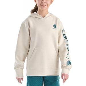 image:imageCarhartt Girls Hooded Sweatshirt  Polyester Blend  65Ounce 70 Cotton30 Polyester Printed Fleece  Everyday WearTurtledove