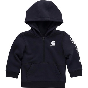 image:imageCarhartt Kids CA6273 LongSleeve HalfZip Sweatshirt  BoysCaviar Black  White