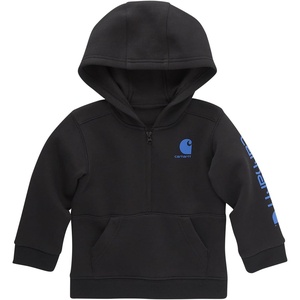image:imageCarhartt Kids CA6273 LongSleeve HalfZip Sweatshirt  BoysCaviar Black Blue Logo