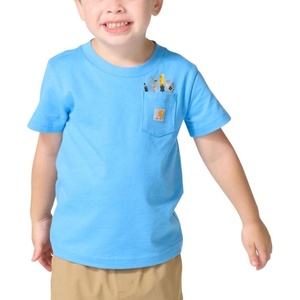 image:imageCarhartt Kids CA6838 ShortSleeve Tool Pocket TShirt  BoysAzure Blue