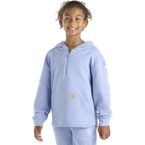 image:imageCarhartt Kids CA7108 LongSleeve Quilted Jersey Half Zip Sweatshirt  GirlsPurple