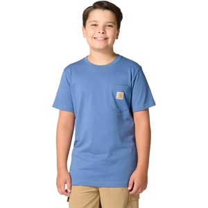 image:imageCarhartt Kids Short Sleeve Pocket TShirt Tee Shirt  100 Cotton  A Classic Pocket Tee Built Tough For Kids  Everyday WearBlue Horizon