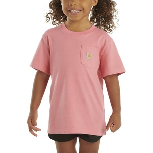 image:imageCarhartt Kids Short Sleeve Pocket TShirt Tee Shirt  100 Cotton  A Classic Pocket Tee Built Tough For Kids  Everyday WearBright Pink Lemonade