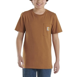 image:imageCarhartt Kids Short Sleeve Pocket TShirt Tee Shirt  100 Cotton  A Classic Pocket Tee Built Tough For Kids  Everyday WearBrown