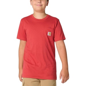 image:imageCarhartt Kids Short Sleeve Pocket TShirt Tee Shirt  100 Cotton  A Classic Pocket Tee Built Tough For Kids  Everyday WearCardinal