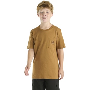 image:imageCarhartt Kids Short Sleeve Pocket TShirt Tee Shirt  100 Cotton  A Classic Pocket Tee Built Tough For Kids  Everyday WearCarhartt Brown Tonal