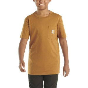 image:imageCarhartt Kids Short Sleeve Pocket TShirt Tee Shirt  100 Cotton  A Classic Pocket Tee Built Tough For Kids  Everyday WearClassic Brown