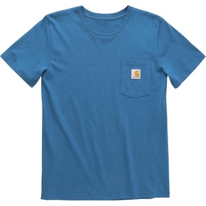 image:imageCarhartt Kids Short Sleeve Pocket TShirt Tee Shirt  100 Cotton  A Classic Pocket Tee Built Tough For Kids  Everyday WearDeep Lagoon Blue