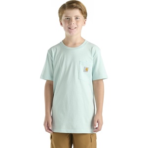 image:imageCarhartt Kids Short Sleeve Pocket TShirt Tee Shirt  100 Cotton  A Classic Pocket Tee Built Tough For Kids  Everyday WearLight Blue