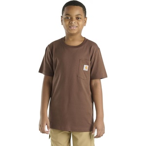 image:imageCarhartt Kids Short Sleeve Pocket TShirt Tee Shirt  100 Cotton  A Classic Pocket Tee Built Tough For Kids  Everyday WearMed Brown