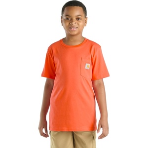 image:imageCarhartt Kids Short Sleeve Pocket TShirt Tee Shirt  100 Cotton  A Classic Pocket Tee Built Tough For Kids  Everyday WearMed Orange