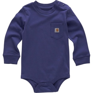 image:imageCarhartt LongSleeve Pocket Bodysuit  100 Cotton  Made From Breathable 100 Cotton Jersey  Easy ChangesNavy Blue