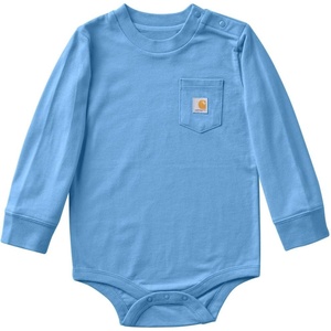 image:imageCarhartt LongSleeve Pocket Bodysuit  100 Cotton  Made From Breathable 100 Cotton Jersey  Easy ChangesNew Silver Lake Blue