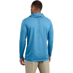 image:imageCarhartt Mens Force Sun Defender Lightweight LongSleeve Hooded Logo Graphic TShirtHorizon Blue Heather
