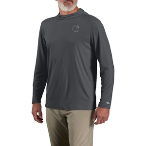 image:imageCarhartt Mens Force Sun Defender Lightweight LongSleeve Hooded Logo Graphic TShirtSteel